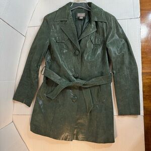 Kenar Green Leather Jacket